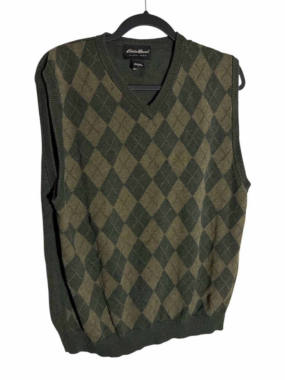 Vintage Eddie Bauer Patterned Vest size Large green